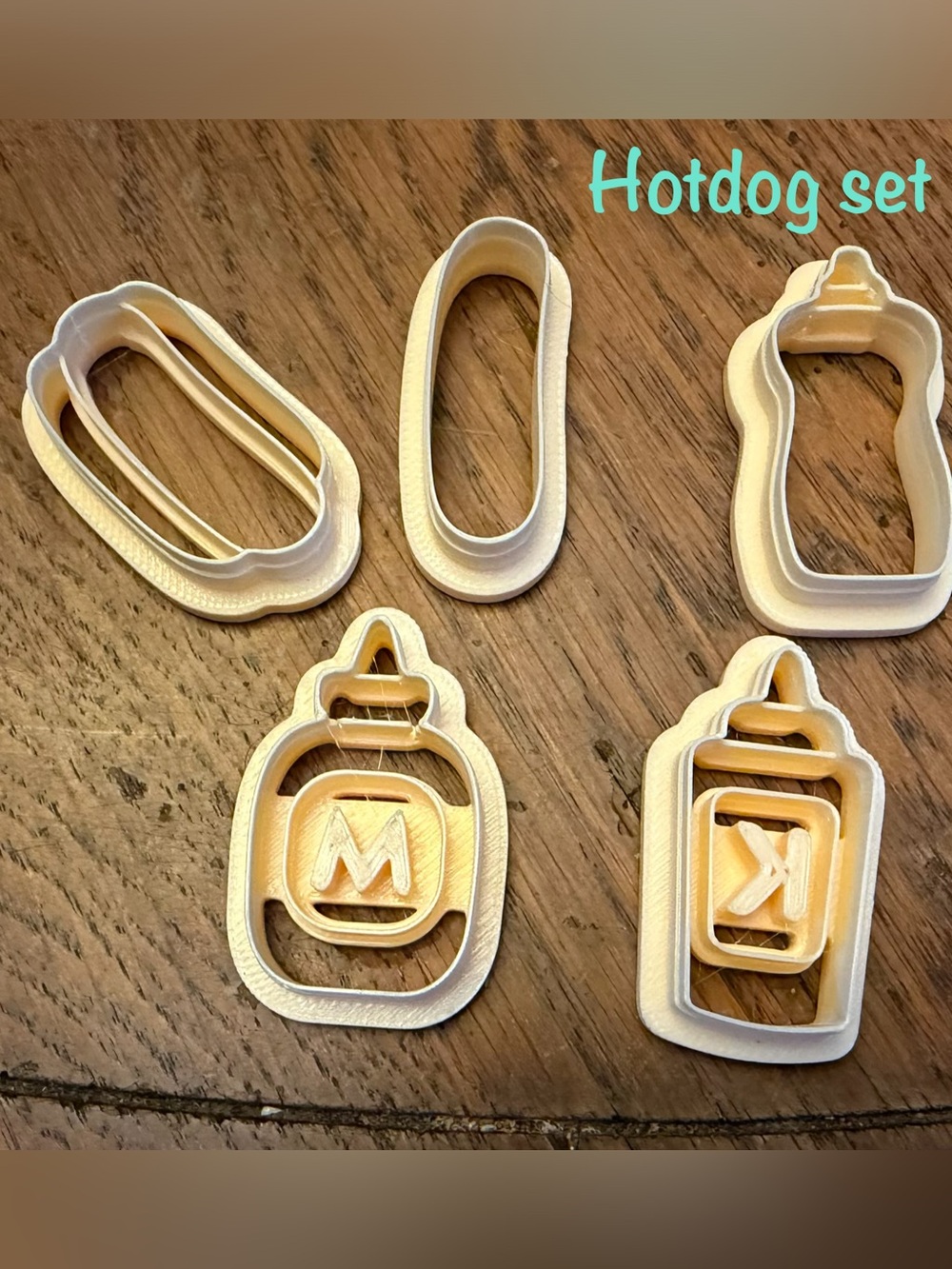 Hotdog polymer clay cutter set! Set of 5 cutters!